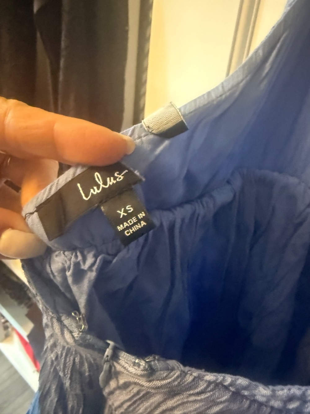 Lulus XS halter mini dress. Pretty blue hues - Picture 3 of 3